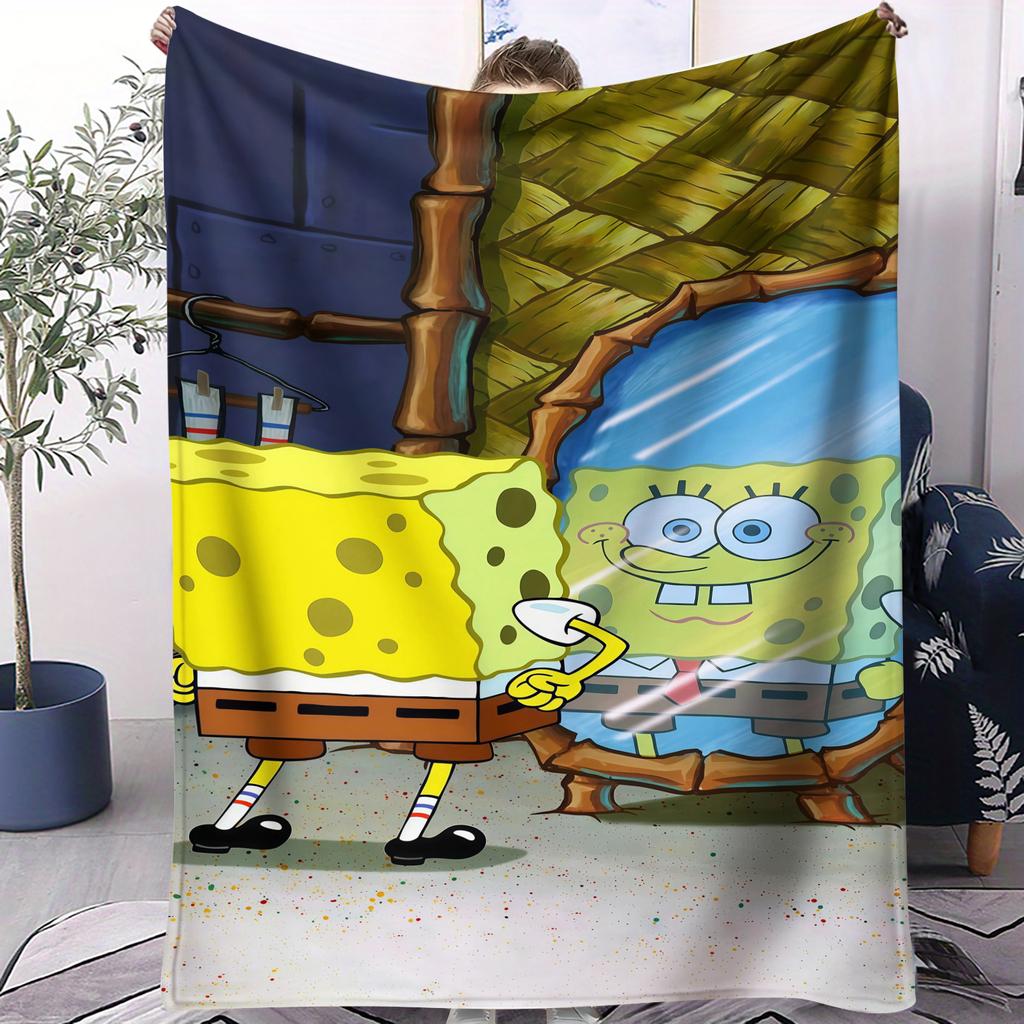 SpongeBob: Mr. Krabs Obsessed with Money–Wall of Banknotes Blanket Soft Multifunctional Decortive Universal Throw Blankets Gift