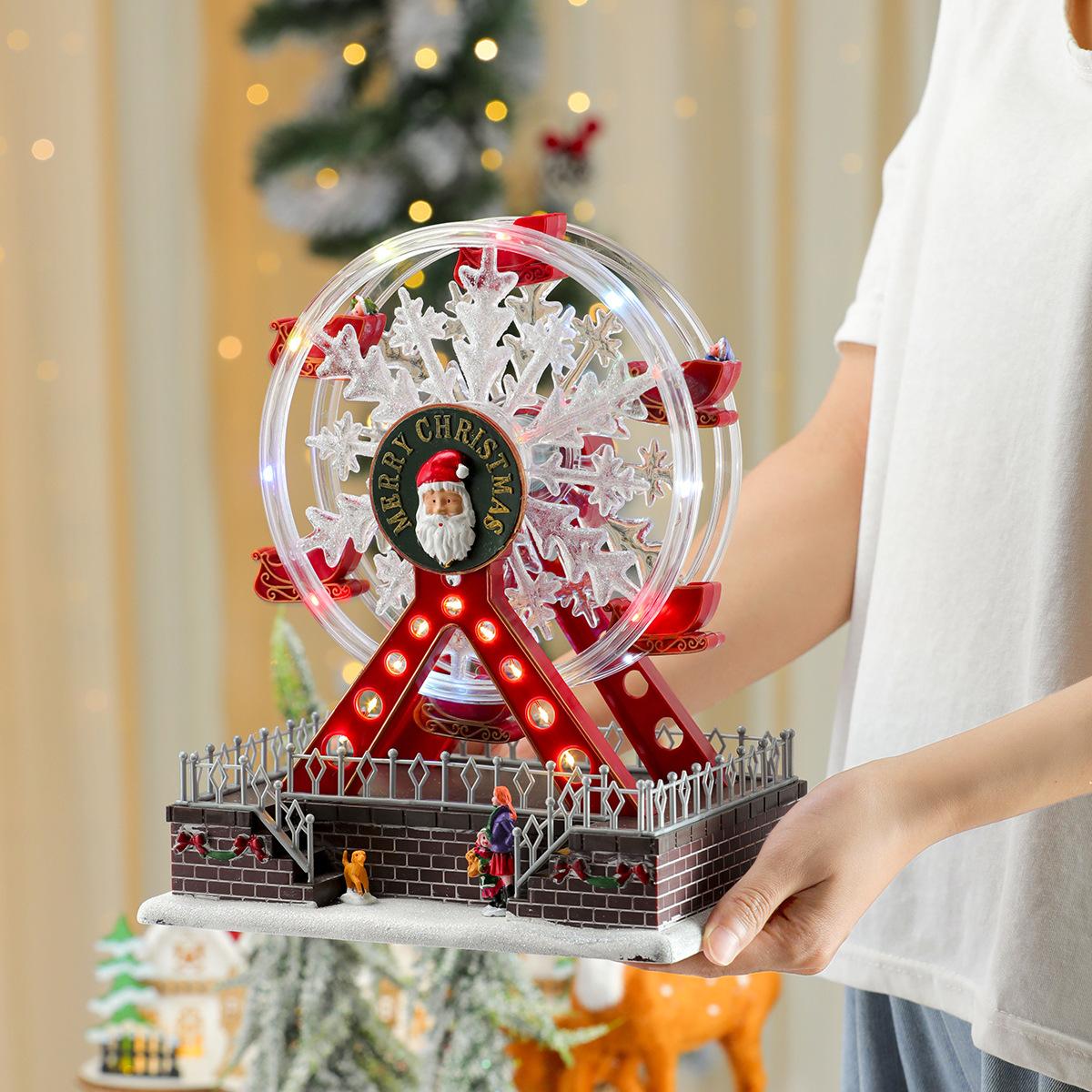 Luminous Ferris Wheel Music Box Rotating Christmas Home Decoration Creative Gift Music Box for Festive Atmosphere
