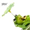 Unique Holiday Gifts Rocking Frog Panda Figurine, Cute Resin Bobble Chair Decor with Lotus Leaf Design, Figurines Stress Relief Desk Ornament for Car