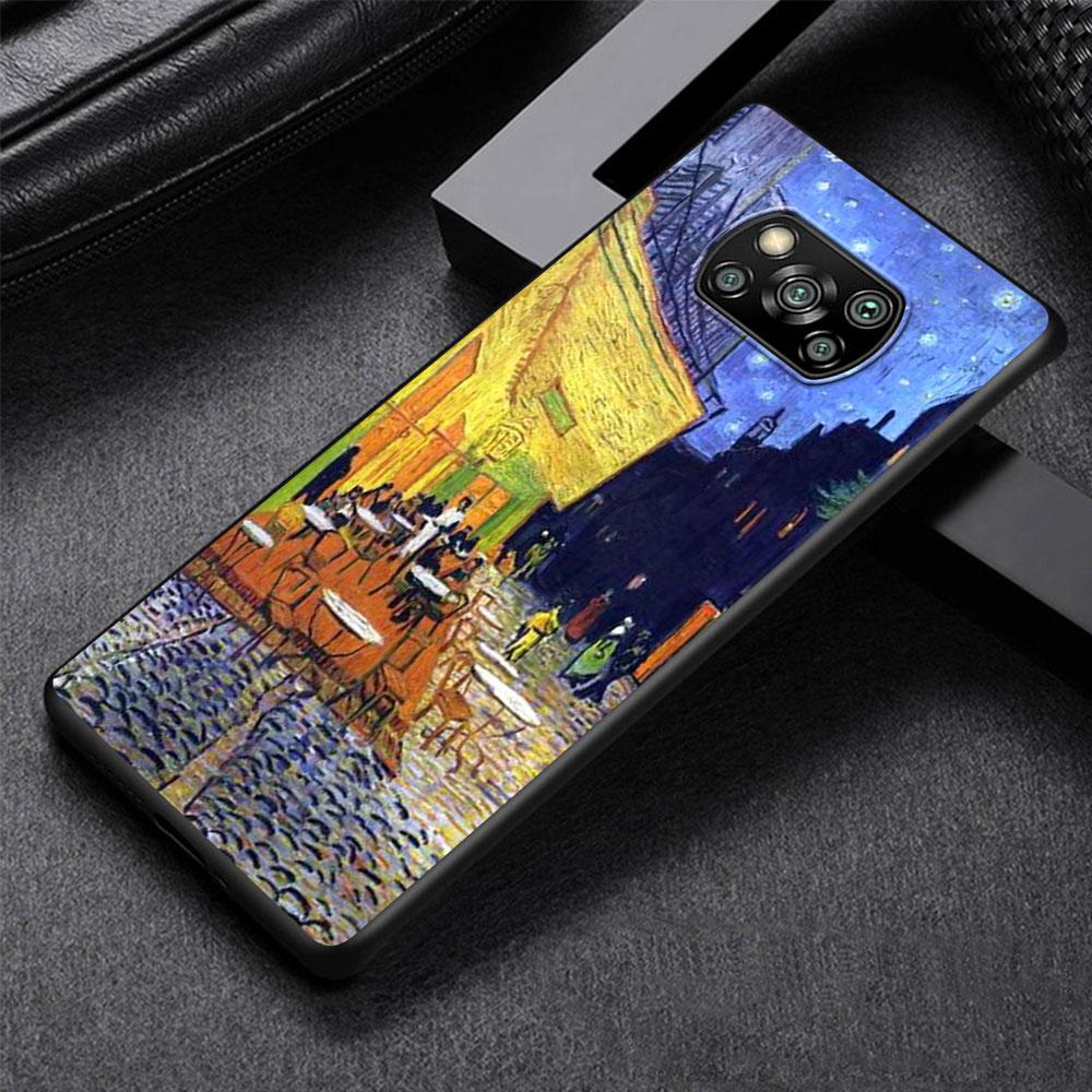 Husă Noapte Înstelată Van Gogh pentru Xiaomi Poco X3 NFC X5 F4 F3 M4 Pro X4 GT M5s M5 Pocophone F1 M3 Husă de Telefon Carcasă TPU Neagră