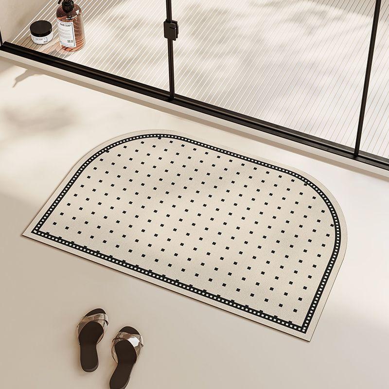 Ins Wind Arched Bathroom Floor Mat Small Size Diatom Mud Absorbent Mat Bathroom Entry Quick Drying Non-slip Foot Mat