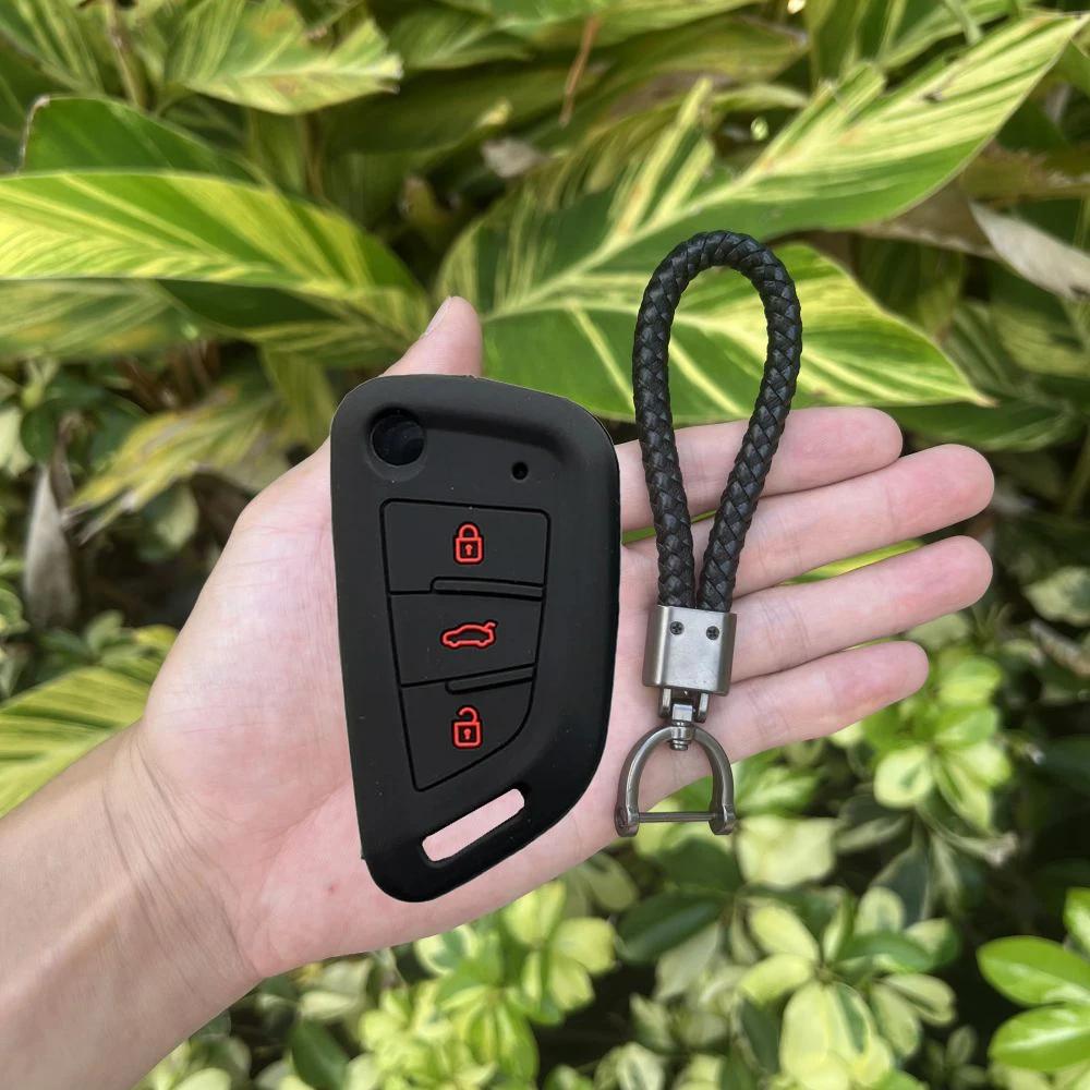 Silicone Car Key Cover Case for Universal 3 Buttons VVDI2 Wire Flip Key for Xhorse MINI Key Programmer VVDI Keychain Accessories