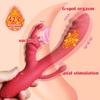 Kvinnelig onani 3 i 1 oppvarming dildo kanin tunge vibrator vanntett anal klitoris orgasme vaginal g spot onani massør sexleketøy for kvinner