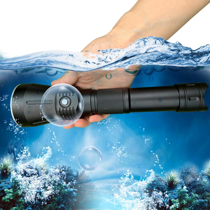 Flashlight SST70 P70 26650 Battery 4000 Lumens Bright Light Diving Flashlight