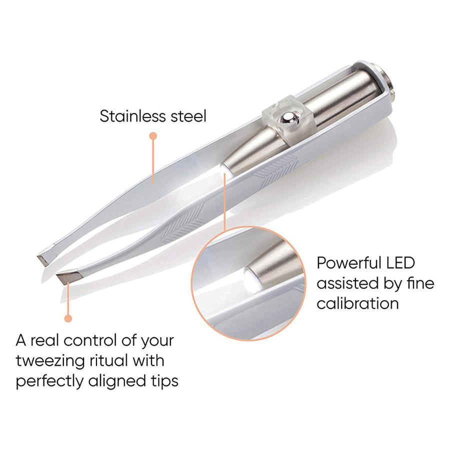LED Lighted Eyebrow Tweezers, Eyebrow Hair Removal Tool, Precise and Illuminated Beauty Tool for Brow Shaping