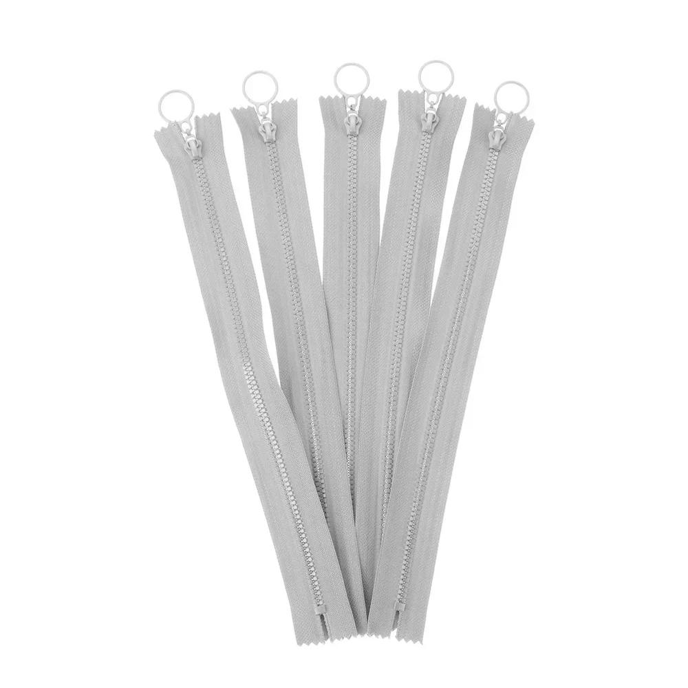 5pcs/Pack Resin Zipper 25cm Candy Colors Zippers Round Ring Zipper Decorative For Sewing Bag Garment DIY Sewing Accessories