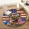 1pc American flag patriotic pet Round carpet Painted Printed circular carpet, home door mat, outdoor travel protection carpet