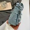 Lightweight Denim Zipper Crossbody Bag Stitching Line Embroidery Decoration Bag Hot Sale Casual Youth Women's Shoulder Bags