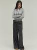 SORRY, TOO MUCH LOVE Ribbon Tie Collar Knit Top_Gray