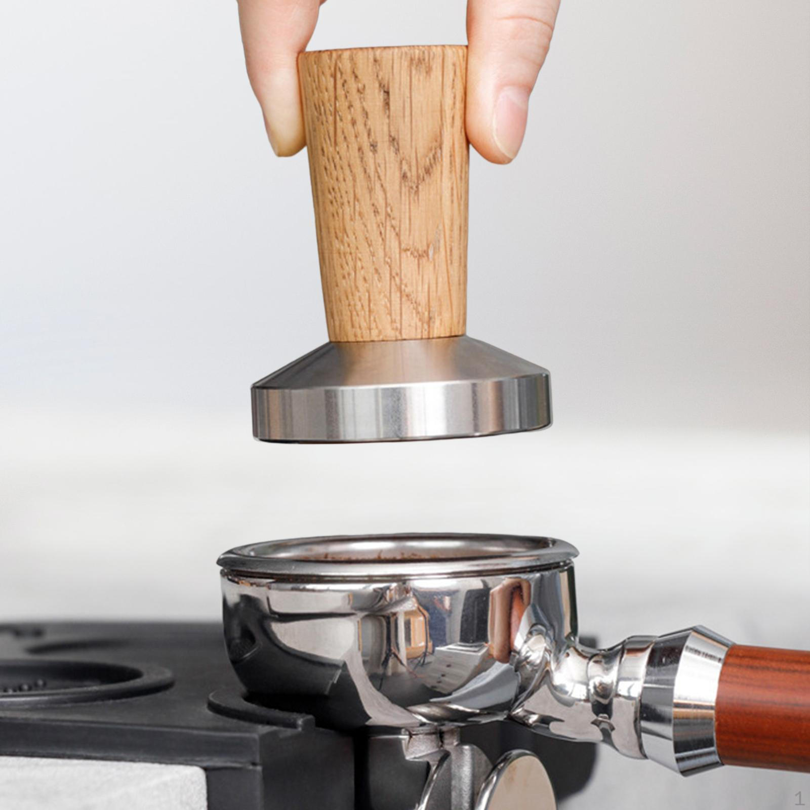 Coffee Tamper Portable Professional Accessories Wooden Handle Hand Press Tool for 53mm