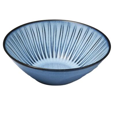 Hamada Hasami Ware Rizaemon Kiln BLAU, geschnitzt, groß, 391170, 21 cm Anti-Schale