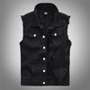 Stylish Men's Black Denim Vest: Spring-Summer-Autumn Sleeveless Casual Waistcoat