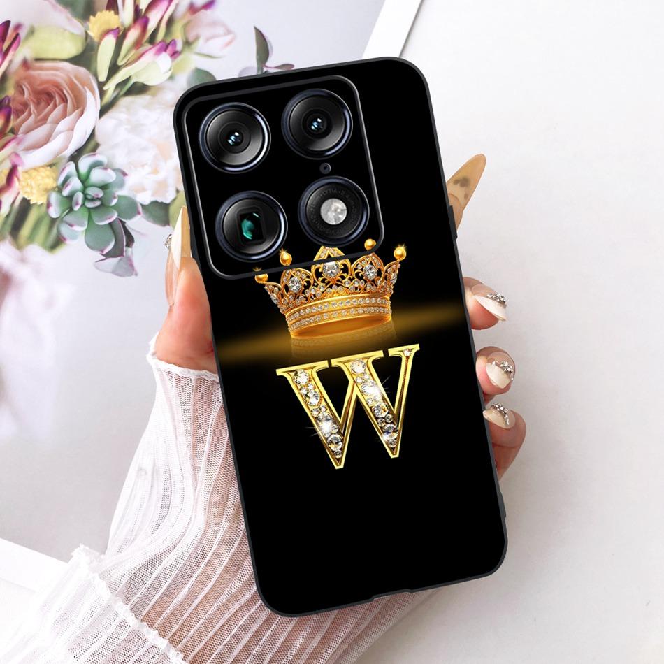 For Motorola Signature 2026 Crown Letter Phone Case For Motorola Signature XT2603-2 Black Silicone Soft Cases Bumpers