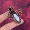 Rainbow Moonstone Pendant Butterfly Gemstone Pendant Copper Wire Wrapped Jewelry