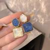 Irregular Blue Earrings for Women's New Trend, Niche Design, Exaggerated Temperament Earrings