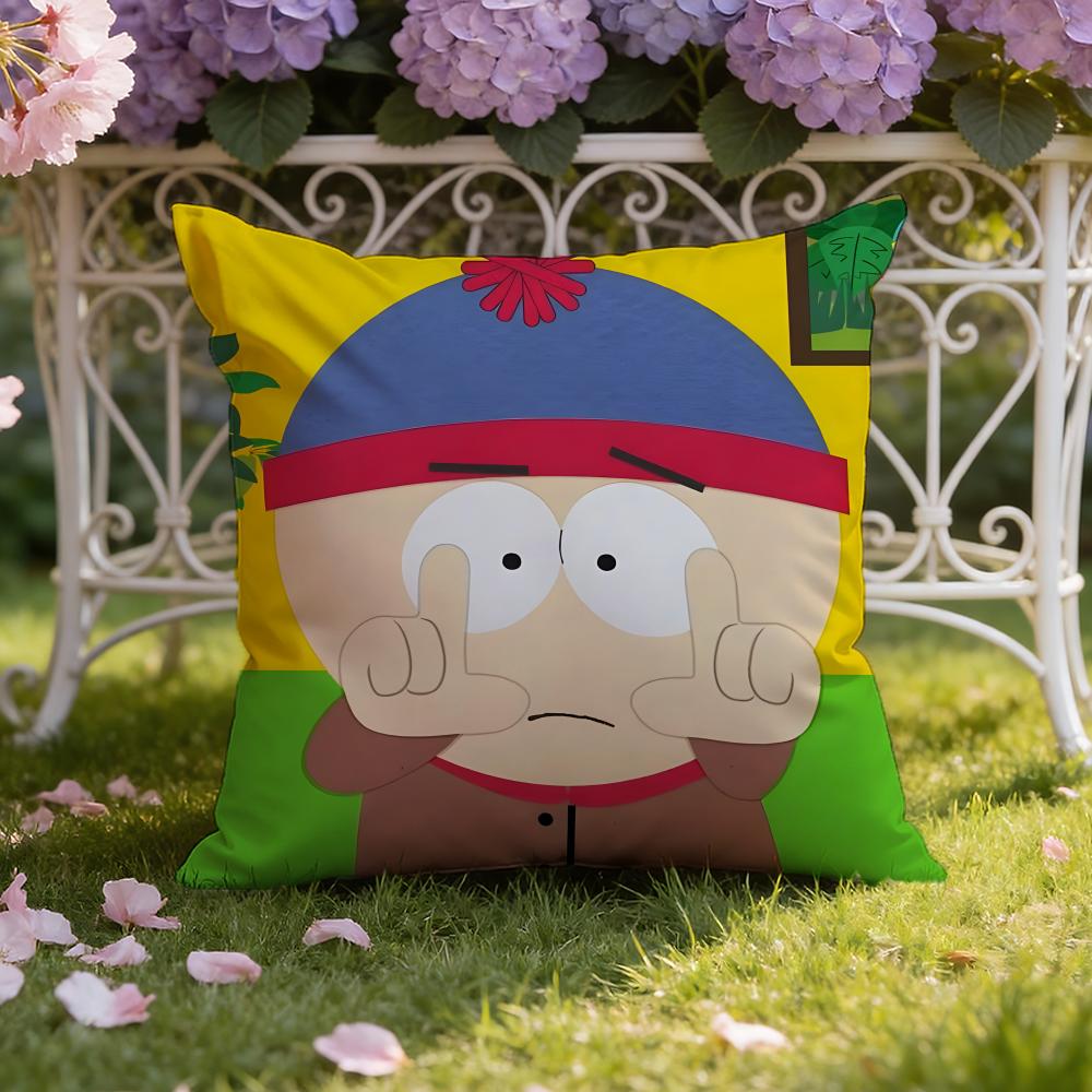 Cartoon Anime S-South P-Park Cushion Cover Home & Car Dual-Scene Pillow Cover: Reversible for Premium Comfort