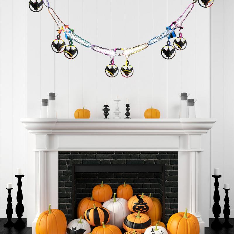 Halloween Streamers Halloween Pull Garland Ceiling Banner 118Inch Pumpkins Ghosts Bats Spiders Decor Festival Banner Garland