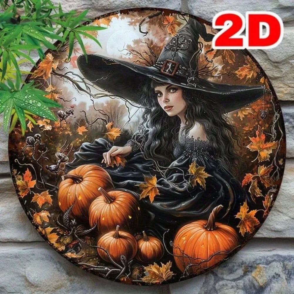 Aluminum Round Witch Sign 20x20cm Home Garden Wall Decor 20x20 разноцветный