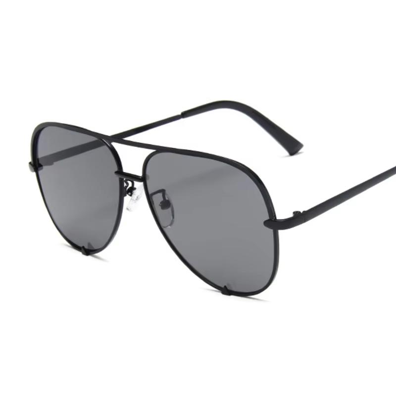 Vintage Black Pilot Sunglasses Women Men Luxury Brand Designer Sun Glasses Female Big Frame Gradient Fashion
