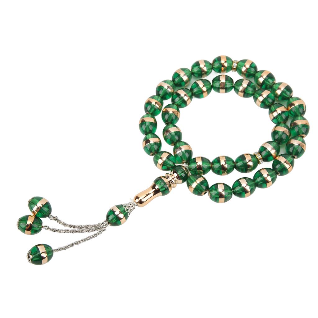 Beads Rosary 33 Grains Exquisite Unique Pattern Religious Article Worship Prayer SuppliesGreen