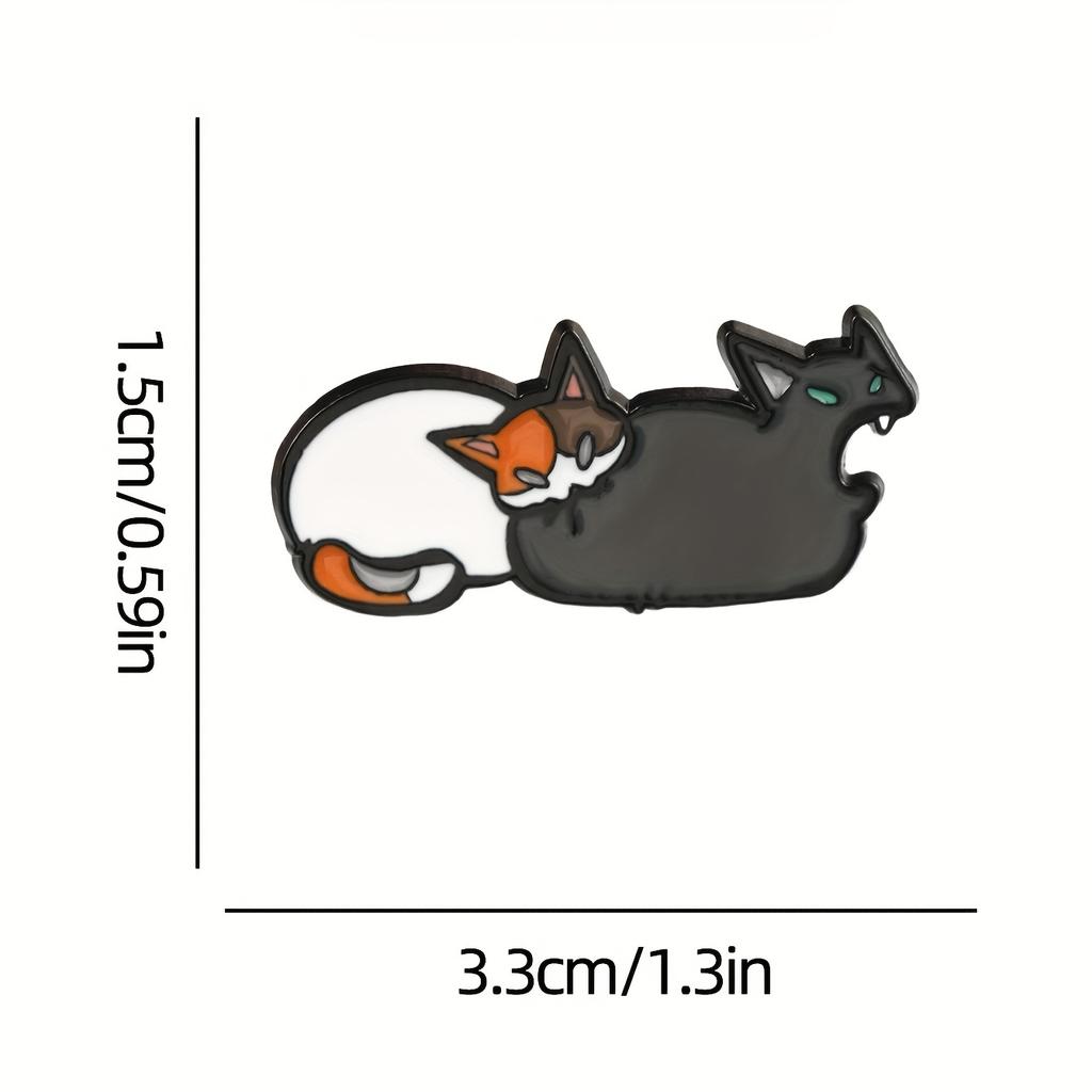Ferocious Cat Enamel Brooch | Fashion Decorative Brooch Accessories, Lapel Bag Badge Jewelry Gifts, Casual Style, Zinc Alloy Material