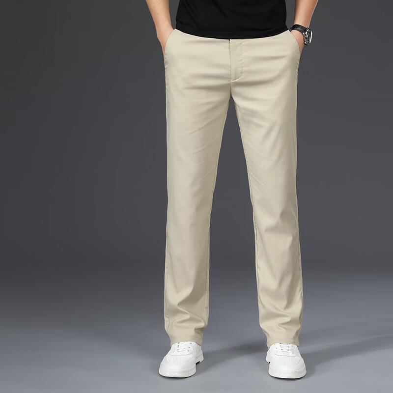 

Men s Lyocell Blend Relaxed Straight Casual Trousers 38