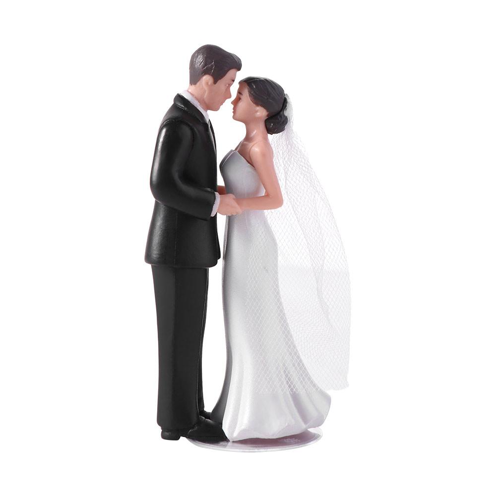 White/Black Cake Toppers Dolls Anniversary Decoration Bride & Groom Figurines Wedding