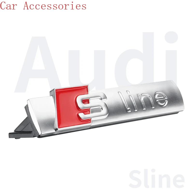 Q1 1Pc S Line Logo Metal Auto Front Grille Badge Sticker Caps For a1 S3 S5 S1 S4 S2 S6 RS3 RS4 RS5 RS6 RS8 B8 B6 TT A2 A3 A4 A5