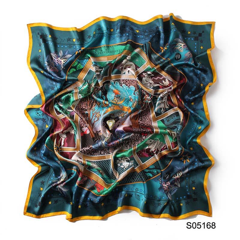 

Женский квадратный шелковый платок с принтом G·TENNA NX-S05 110*110CM