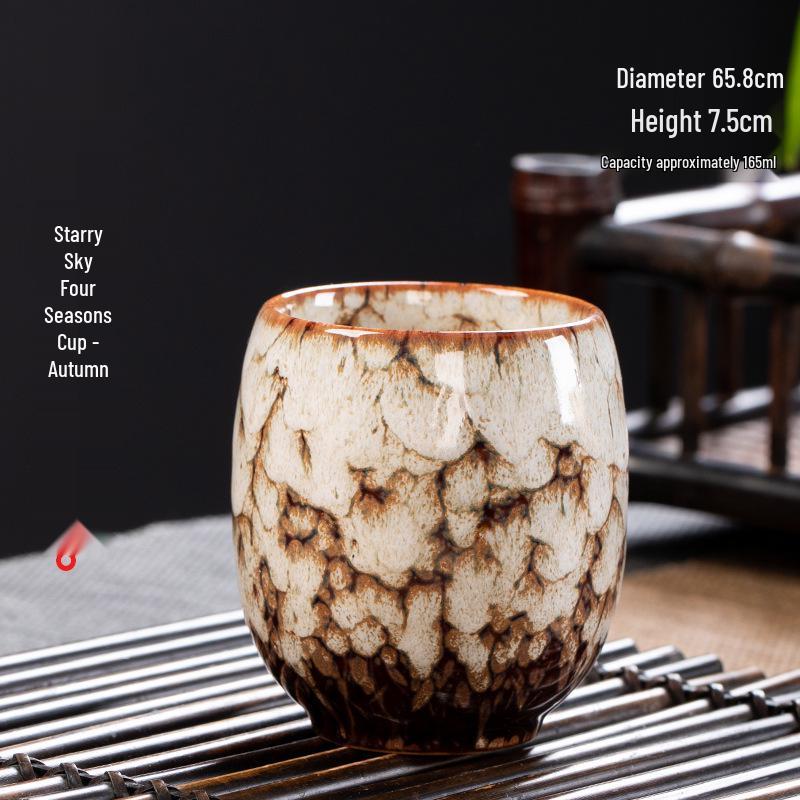 Kiln-fired Tenmoku Ceramic Gongfu Tea Tasting Cup