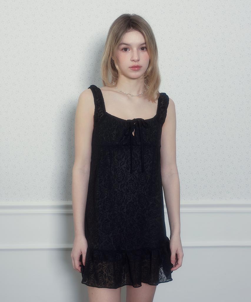 Yuupeu Luna Flower Dress - Black