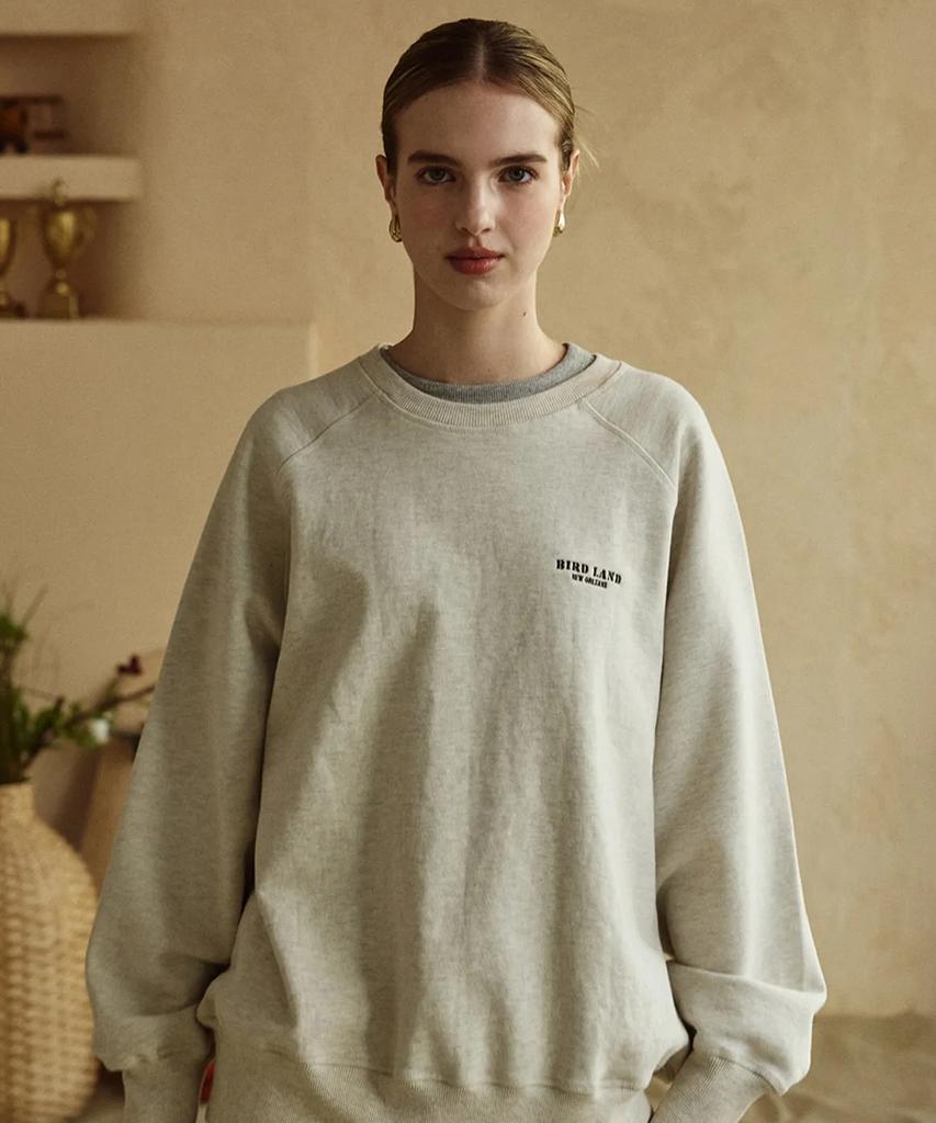 Jelolaunji [Tenta & Tumble Washing] Birdland Raglan Sweatshirt Oatmeal