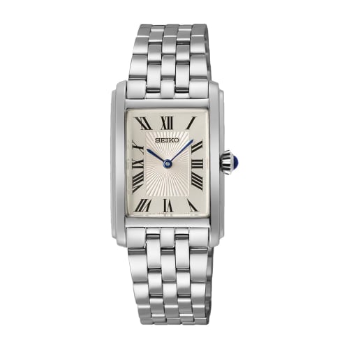 Seiko Women's Quartz Watch with Rectangular Face, Silver, SWR083, Overseas Model