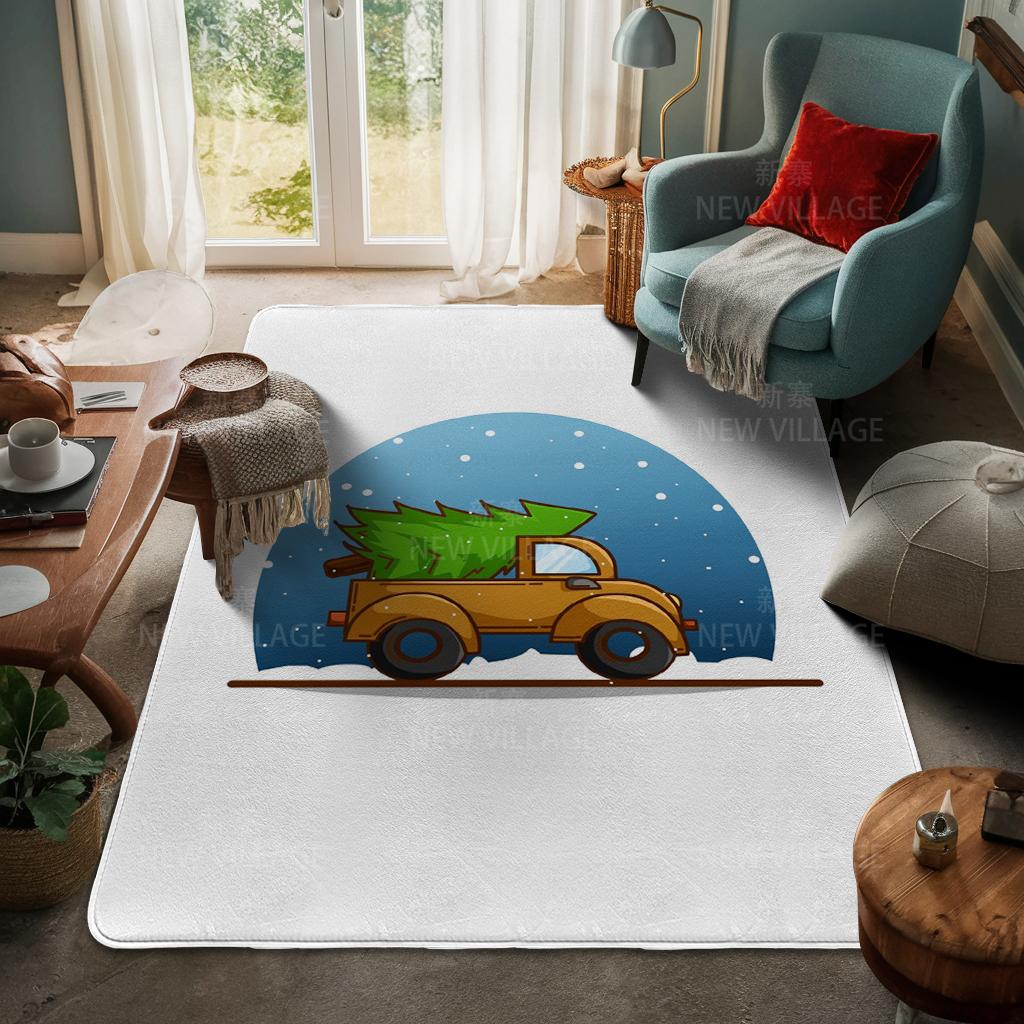 House Entrance Carpet Home Door Mat Living Room Bath Foot Bathroom Non-slip Water Absorption Rugs Bath Merry Christmas Winter