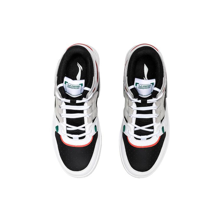 New LiNing Attack 2020 Cushioning Anti Slip And Wear Resistant Mid Top Vintage Basketball Shoes Women's White Black AGBQ116-2