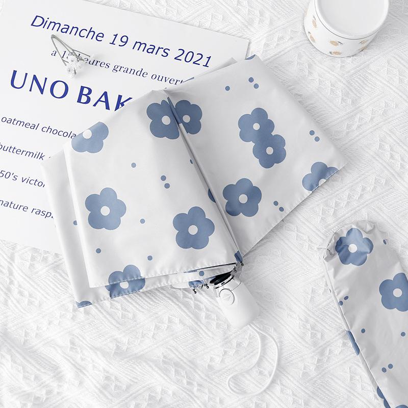 Instagram Style Sun Umbrella For Both Rain And Sunshine, Strawberry Rabbit Women'S Uv Resistant Fully Automatic Triple Fold Umbr