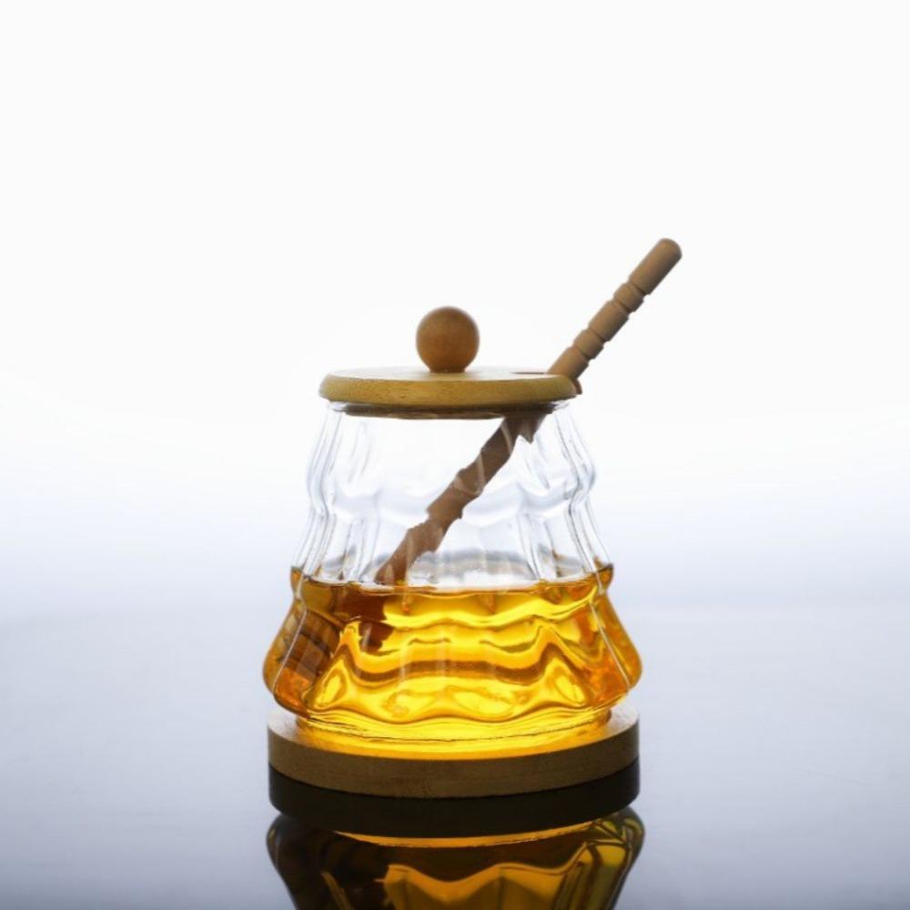 Clear Honey Container with Lid Syrup Storage Box Exquisite Tree Shape Honey Jar  Bar Counter
