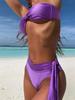 High Waist Bikini Sexy Bandeau Women Swimsuits 2025 New Bikini Set Female Swimwear Shiny Swimming Suit Beachwear Bathing Suit