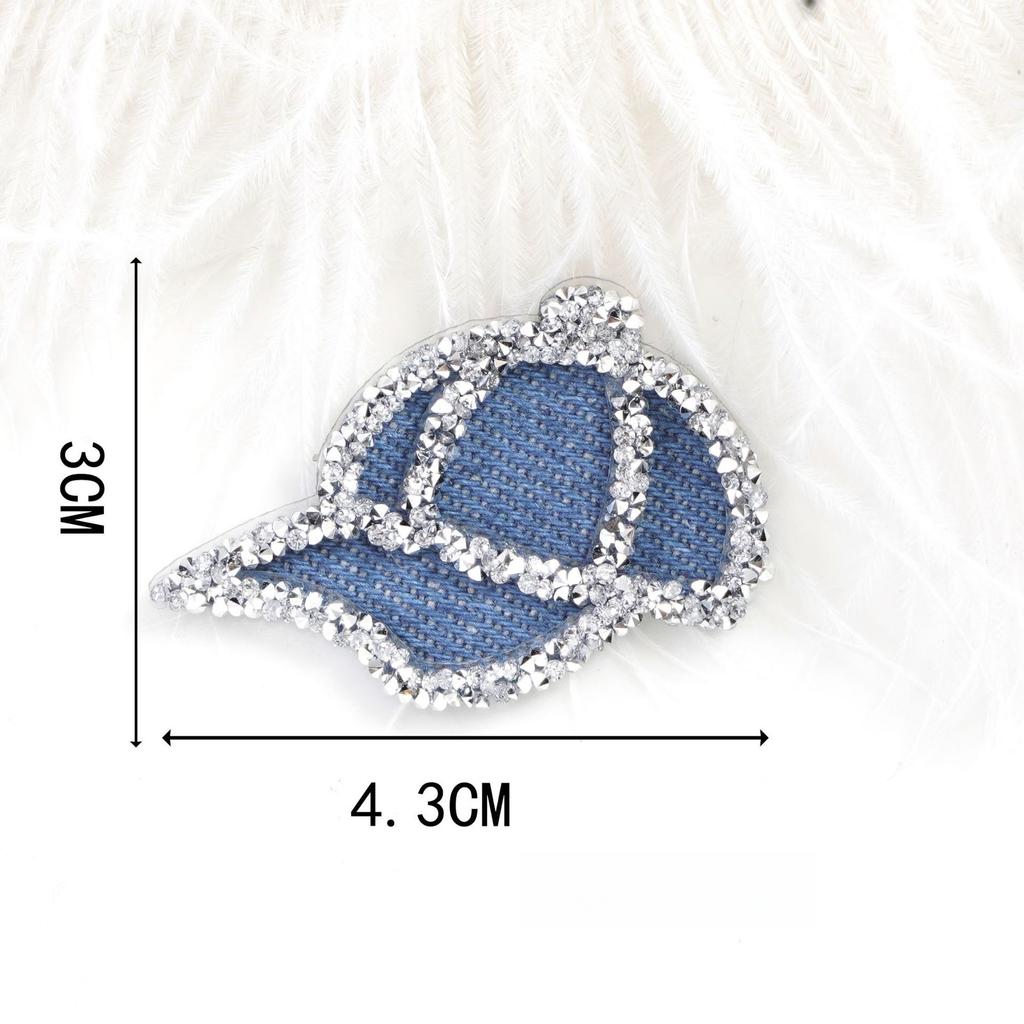 5Pcs Denim Drill Picture Rhinestone Love Diy Accessories Five-pointed Star Three-dimensional Clothing Bag Jewelry Heat Transfer Accessories