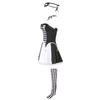 Plaid Clown Costume Devil Costume, Black and White Witch Kuila Ghost Bride Halloween Costume, Performance Costume