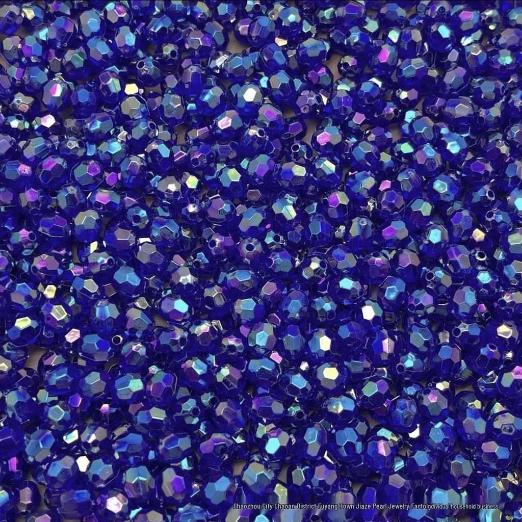 Acrylic AB Color Crystal Beads: Straight Hole Transparent Beads for DIY Phone Chains, Necklaces, and Decorations.