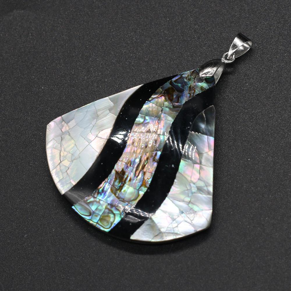 Suvenýry ke Dni matek Sestavitelný přívěsek 40x55 mm Přívěsek ve tvaru sektoru z přírodní mušle pro výrobu šperků DIY náhrdelník náramek doplněk