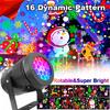 1pc Snowflake Christmas Laser Projector Light,16 Patterns Waterproof Rotating Christmas LED Stage Lights Christmas Decoration
