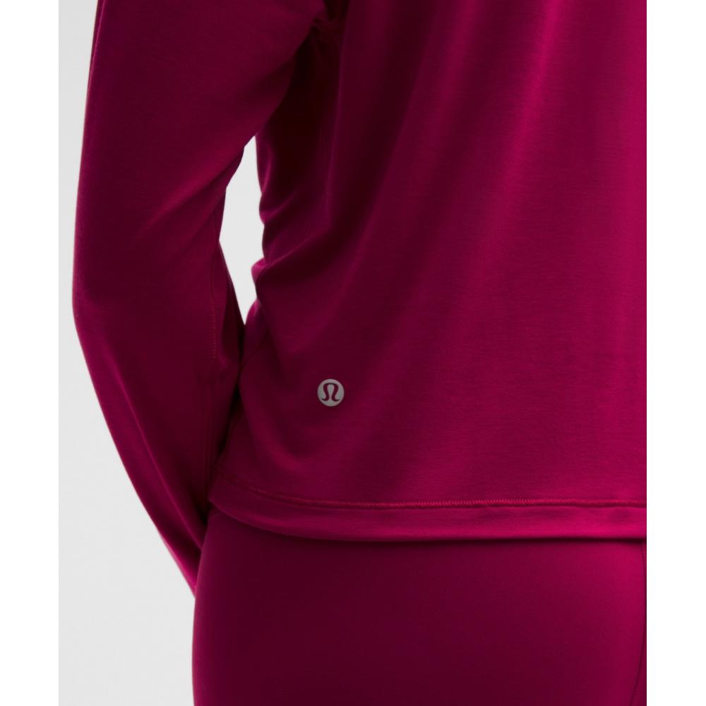 Lululemon Jersey Training Long Sleeve Shirt  Wordmark Berry Rumble