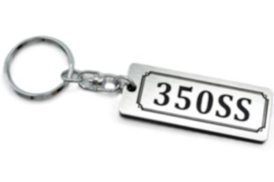 350SS Double Ring Acrylic Original Keychain Perfect for Classic Exterior Custom and Accessories A-701-2 Silver/Black - Cars, Mufflers, Handlebars,