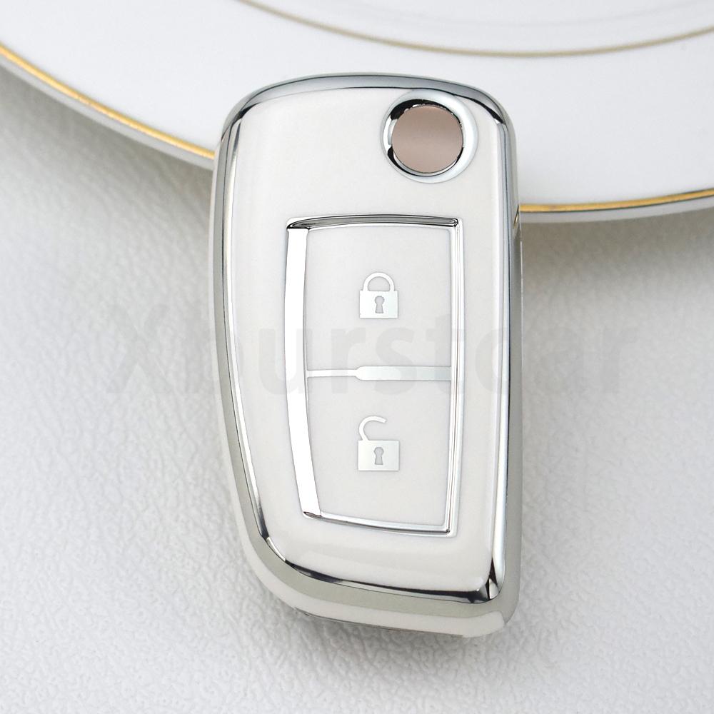 2 Buttons Tpu Car Folding Key Case Cover For Nissan X-Trail Juke F15 Rogue Qashqai J11 Tiida Murano Maxima Quest Shell Protector