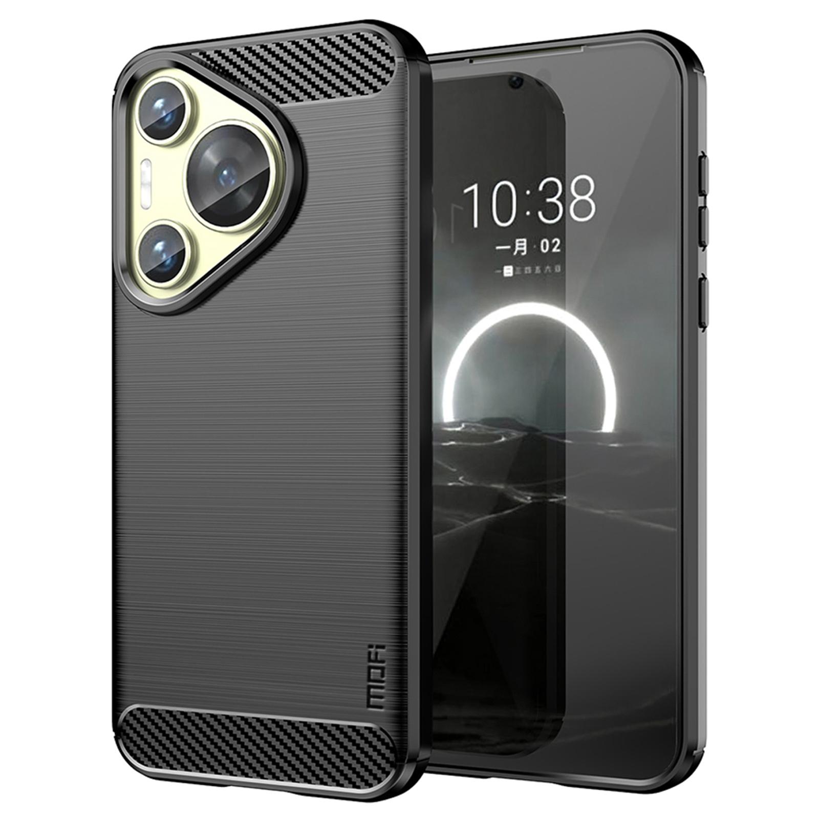 

MOFI JK TPU Series-1 For Huawei Pura 70 Case Brushed Drop Protection Back Phone Cover Black