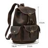 Retro Men'S Leather Backpack Men'S Leather Backpack Student Casual School Bag Going Out Travel Bag