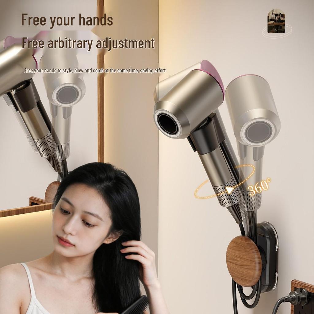 Suction Cup Hair Dryer Wall Mount - No-Drill Holder for Bathroom