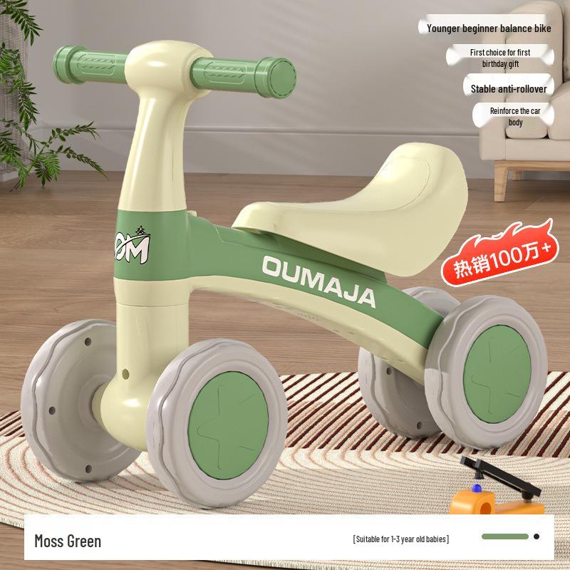 Rowerek biegowy dla malucha: Hulajnoga bez pedałów i Chodzik dla dzieci w wieku 1-3 lat na czterech kołach